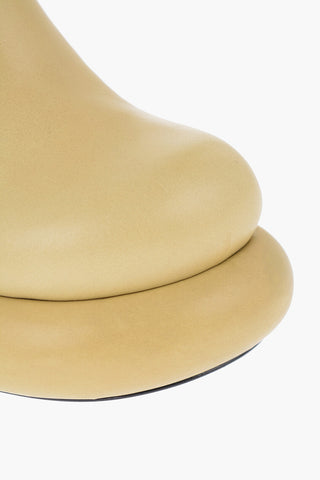 Leather Mules With Chunky Sole Heel 10 cm