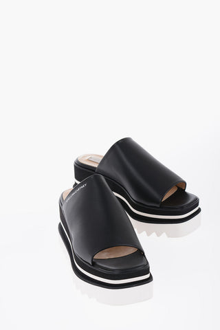 Vegan leather SlidesWith platform Sole 8 cm