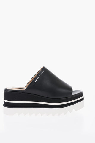 Vegan leather SlidesWith platform Sole 8 cm