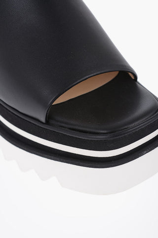 Vegan leather SlidesWith platform Sole 8 cm