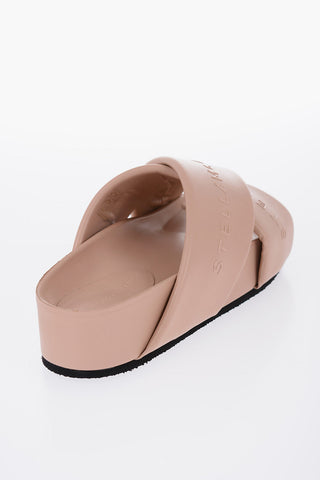 Vegan Leather Logoed Criss-cross Slides