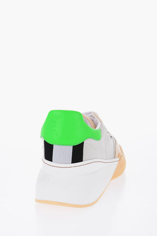 Nylon Sneakers with Suede Faux Leather Details
