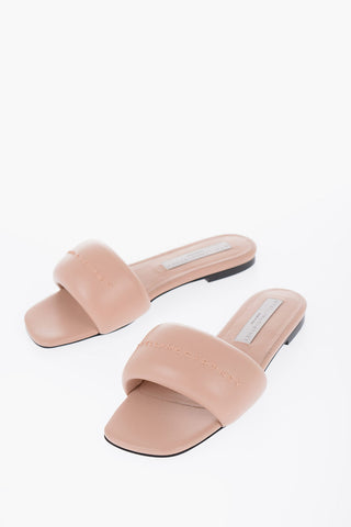 Vegan Leather Logoed Padded Slides