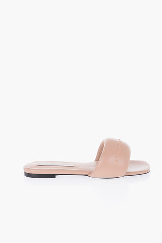 Vegan Leather Logoed Padded Slides
