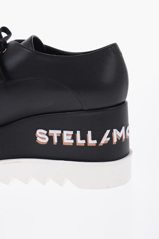 Derby In Pelle Vegana Con Logo Ricamato E Platform 8 cm