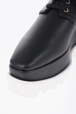 Derby In Pelle Vegana Con Logo Ricamato E Platform 8 cm