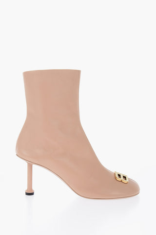 Leather GROUPIE Booties With logo Statement