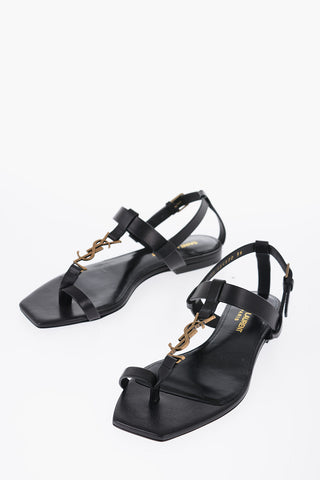 Sandali Infradito In Pelle Con Logo Statement