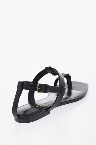 Sandali Infradito In Pelle Con Logo Statement