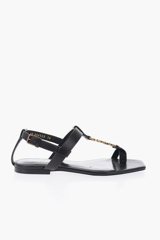 Sandali Infradito In Pelle Con Logo Statement