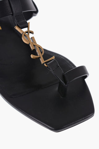 Sandali Infradito In Pelle Con Logo Statement