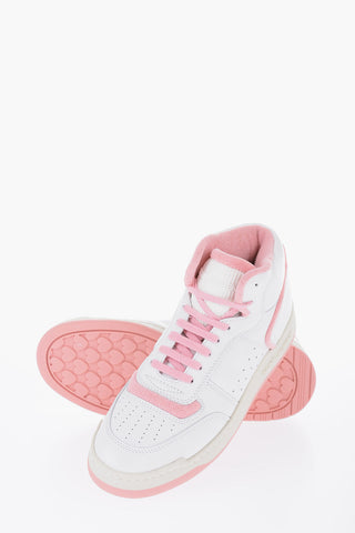 Sneakers High-Top In Pelle Con Dettagli A contrasto