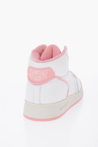 Sneakers High-Top In Pelle Con Dettagli A contrasto