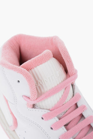 Sneakers High-Top In Pelle Con Dettagli A contrasto