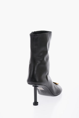 Leather GROUPIE Booties With logo Statement