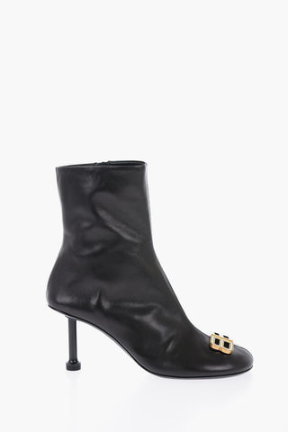 Leather GROUPIE Booties With logo Statement