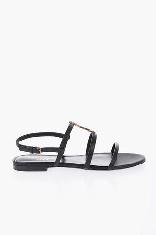 Sandali In Pelle Con Logo Statement