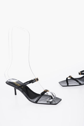 Snakeskin Sandals With Buckles Heel 7 cm