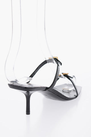 Snakeskin Sandals With Buckles Heel 7 cm