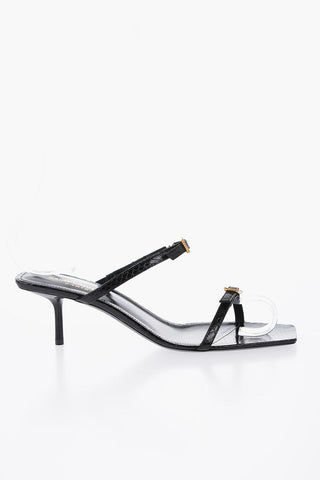 Snakeskin Sandals With Buckles Heel 7 cm