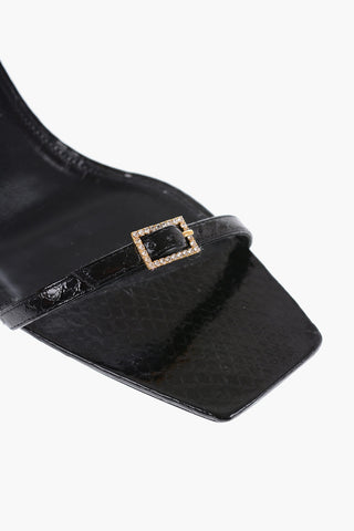 Snakeskin Sandals With Buckles Heel 7 cm