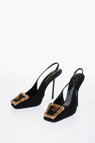 Sligback Sandal With Jewel Buckle Heel 11 cm