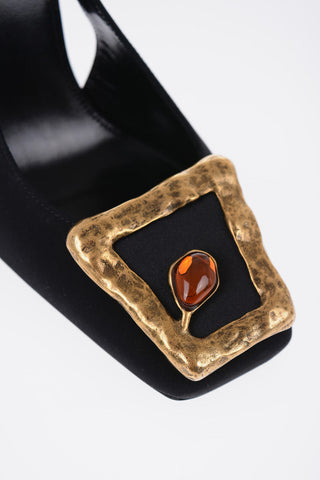 Sligback Sandal With Jewel Buckle Heel 11 cm