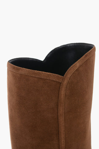 Suede Knee-High Boots Heel 8 cm