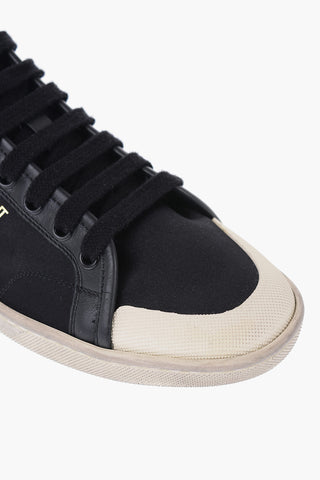 Silk High-Top Sneakers With Worn Effect Sole