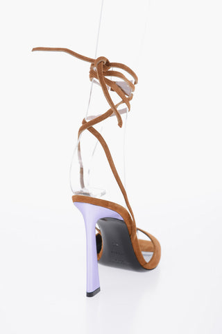 Lace-Up Suede Sandals Heel 11 cm