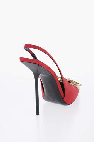 Slingback Crepe Pumps With Jewel Detail Heel 12 cm