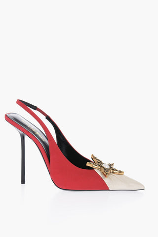 Slingback Crepe Pumps With Jewel Detail Heel 12 cm