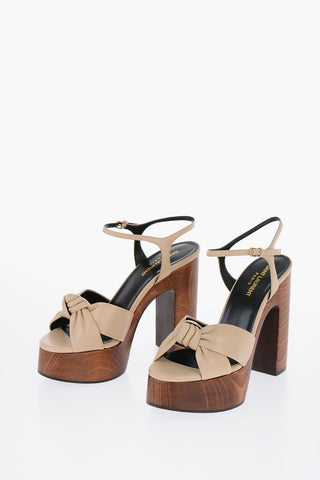 Knotted Leather Sandals Heel 13 cm