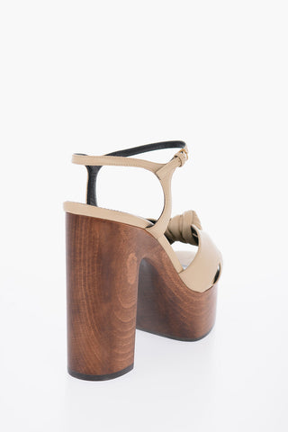 Knotted Leather Sandals Heel 13 cm
