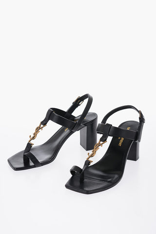 Sandali In Pelle Con Logo Statement Tacco 7cm