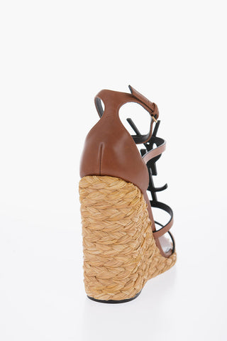 Statement Logo Sandals With Raffia Wedge 12 cm