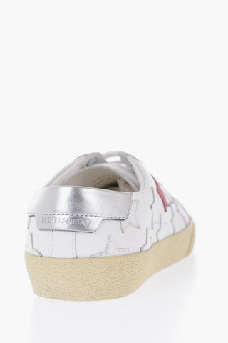 Leather Low-Top Sneaker With Star Embroidery