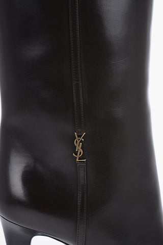 Leather Knee-High Boots Heel 8 cm