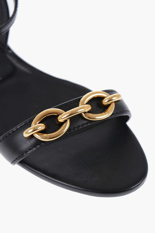 Leather QUEEN Sandals With Chain Detail