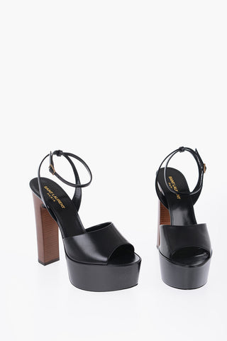 Leather Sandals With Strap And Plaform Sole Heel 14 cm