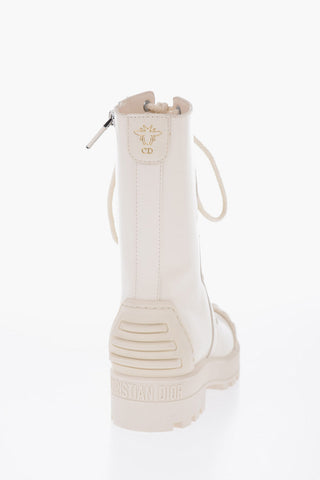 Leather DIORIRON Combat Boots With Cutouts