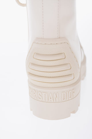 Leather DIORIRON Combat Boots With Cutouts
