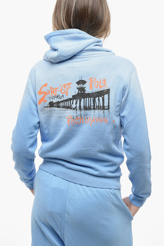 Solid Color Sweatshirt with Hood and Zip Closure