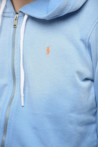 Solid Color Sweatshirt with Hood and Zip Closure
