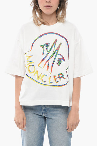 Crew Neck Oversized T-Shirt with Printed Logo