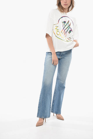 Crew Neck Oversized T-Shirt with Printed Logo