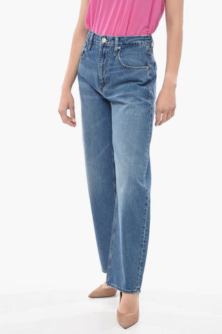 Jeans a Gamba Dritta e Vita Alta 23cm
