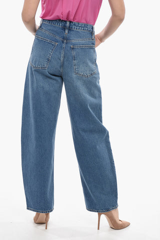 Jeans a Gamba Dritta e Vita Alta 23cm