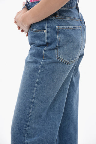 Jeans a Gamba Dritta e Vita Alta 23cm