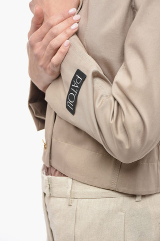 Solid Color Lightweight Jacket with Golden Buttons